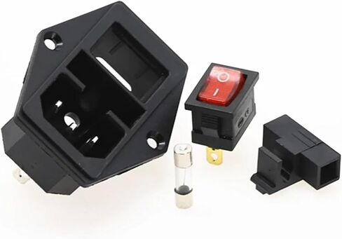 1Pcs AC-01A Power Rocker Switch 3 Pin 320 C14 Inlet Power Sockets Switch Connector Plug 10A 250V(2) in Saudi Arabia