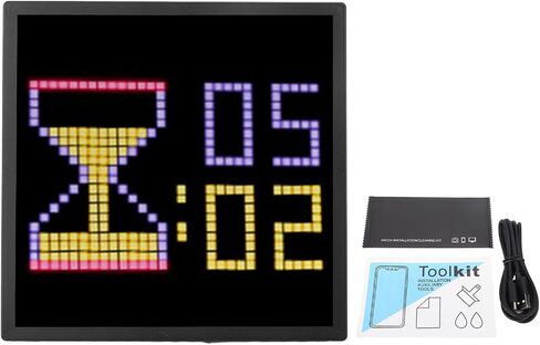 إطار صورة رقمي، شاشة عرض LED مقاس 16 × 16، 7.87 × 7.87 بوصة - يتم التحكم فيها عن طريق التطبيق، مرئيات قابلة للتخصيص، ديكور المنزل الذكي in Kuwait