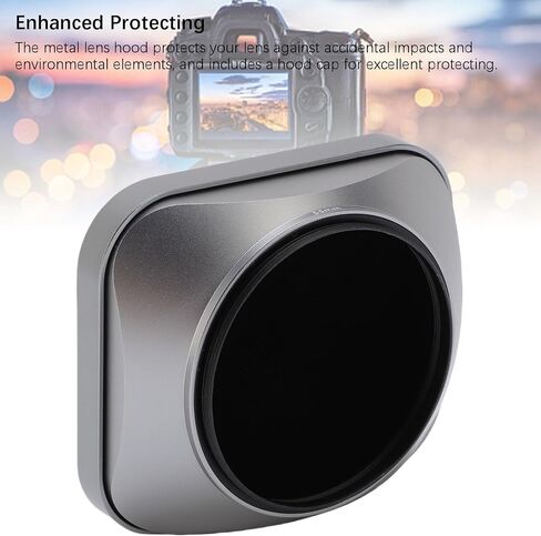 Yoidesu Square Lens Hood for 55mm Lens, 55mm E55 Filter Thread Lens, Aluminum Alloy Universal Metal Lens Hood Shade Camera Accessories (Black) in Saudi Arabia