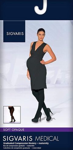جوارب طويلة للنساء من Sigvaris مقاس 840 ناعمة غير شفافة من الأمام 20-30 مم زئبق - أسود - متوسط ​​الطول in Kuwait