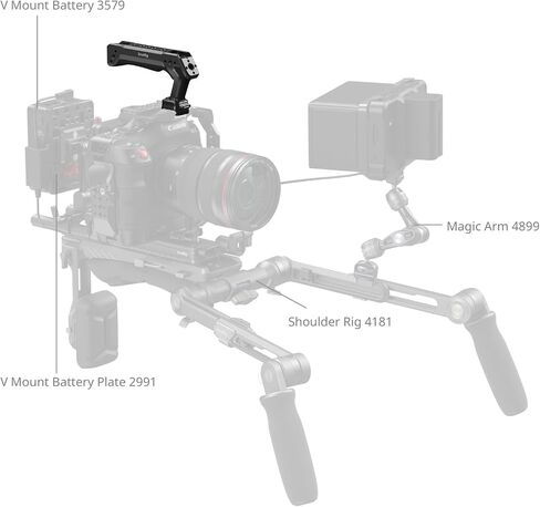 SMALLRIG Quick Release Top Handle, Dual-Direction & Compatible QR-Slide NATO Rail for ARRI with 1/4"-20 Screw, Ergonomic Design,15kg Max. Load,Built-in Multiple Mounting Points,HawkLock H21-5632 in Saudi Arabia