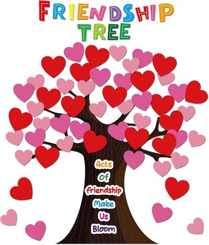 Pajean Classroom Tree Bulletin Decorations تعود إلى ألواح نشرة Heart Tree Tree Classoits للعبور جدار الباب في مرحلة ما قبل المدرسة الابتدائية (ألوان مائية ، نمط جميل) in Saudi Arabia