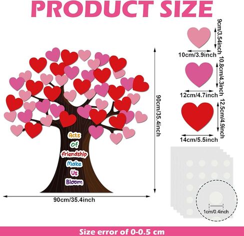 Pajean Classroom Tree Bulletin Decorations تعود إلى ألواح نشرة Heart Tree Tree Classoits للعبور جدار الباب في مرحلة ما قبل المدرسة الابتدائية (ألوان مائية ، نمط جميل) in Saudi Arabia