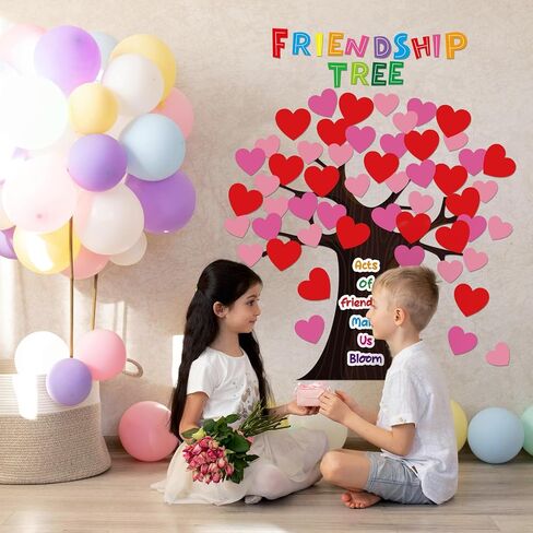 Pajean Classroom Tree Bulletin Decorations تعود إلى ألواح نشرة Heart Tree Tree Classoits للعبور جدار الباب في مرحلة ما قبل المدرسة الابتدائية (ألوان مائية ، نمط جميل) in Saudi Arabia