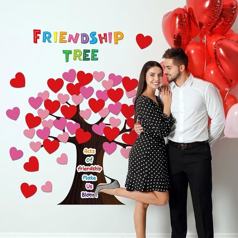 Pajean Classroom Tree Bulletin Decorations تعود إلى ألواح نشرة Heart Tree Tree Classoits للعبور جدار الباب في مرحلة ما قبل المدرسة الابتدائية (ألوان مائية ، نمط جميل) in Saudi Arabia