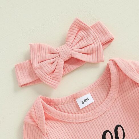 Newborn Baby Girl Winter Clothes Ruffle Ribbed Knit Romper One Piece Long Sleeve Jumpsuit Cute Coming Home Outfit in Kuwait