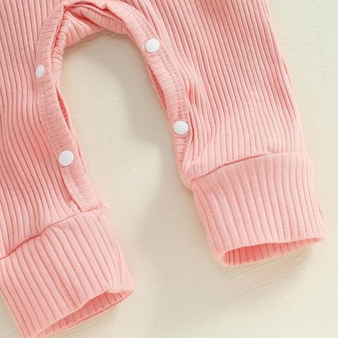 Newborn Baby Girl Winter Clothes Ruffle Ribbed Knit Romper One Piece Long Sleeve Jumpsuit Cute Coming Home Outfit in Kuwait