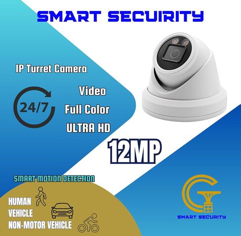 12MP IP Security Camera Outdoor – 134° Wide-Angle Dome with Smart Dual-Light Color Night Vision, Human/Vehicle Detection, Built-in Mic, IP67 Waterproof in Saudi Arabia
