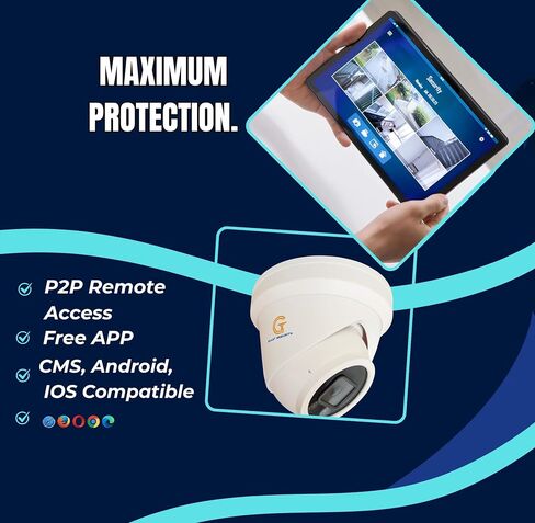 12MP IP Security Camera Outdoor – 134° Wide-Angle Dome with Smart Dual-Light Color Night Vision, Human/Vehicle Detection, Built-in Mic, IP67 Waterproof in Saudi Arabia