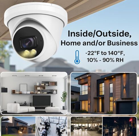 12MP IP Security Camera Outdoor – 134° Wide-Angle Dome with Smart Dual-Light Color Night Vision, Human/Vehicle Detection, Built-in Mic, IP67 Waterproof in Saudi Arabia