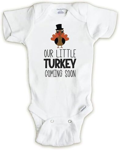 Little Turkey Pregnancy Announcement Bodysuit Thanksgiving Fall Baby Reveal in Saudi Arabia