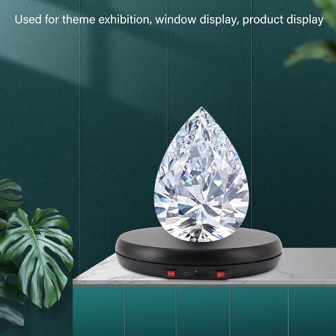 حامل شاشة دوار بمحرك Hapivida مع LED، 9.8 بوصة 44 رطل تحميل 360 درجة منصات دوارة كهربائية لمنتجات التصوير الفوتوغرافي والمجوهرات والنموذج ثلاثي الأبعاد (أبيض) in Saudi Arabia