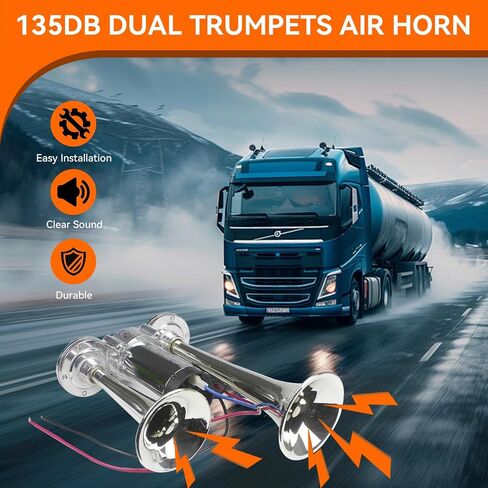 135dB 12V الهواء قرن البوق البوق بوق مع ضاغط سهلة التثبيت لأي سيارات 12V شاحنات الشاحنات قطارات القوارب سيارات سيارات in Kuwait