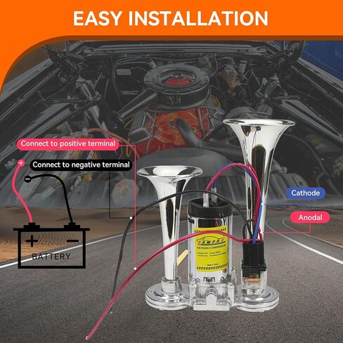 135dB 12V الهواء قرن البوق البوق بوق مع ضاغط سهلة التثبيت لأي سيارات 12V شاحنات الشاحنات قطارات القوارب سيارات سيارات in Kuwait