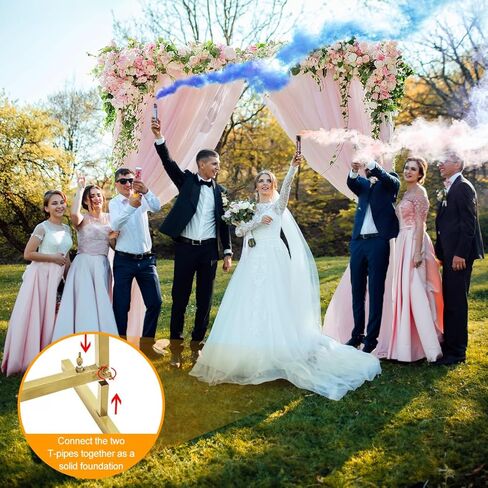 حامل معدني لخلفية الزفاف مقاس 6.6أقدام × 6.6أقدام، حامل إطار بالون مربع مع قاعدة، أقواس للخلفية، احتفالات أعياد الميلاد في الأماكن المغلقة، والحفلات، باللون الذهبي in Kuwait