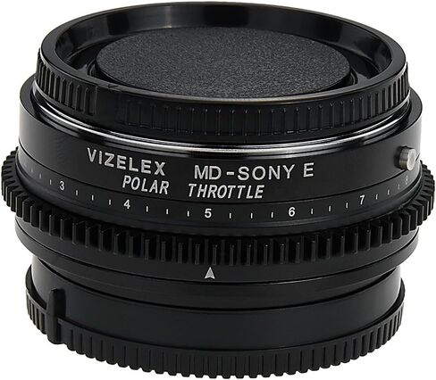 Vizelex Polar Throttle Lens Mount Adapter - Minolta Rokkor (SR/MD/MC) SLR Lens to Sony Alpha E-Mount Mirrorless Camera Body with Built-in Circular Polarizing Filter in Saudi Arabia