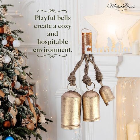 2" Brass Hanging Entry Bell Decorative Doorbell with Leather Strap for Home, Barn, Farmhouse and Store in Saudi Arabia