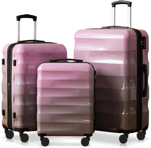 مجموعة أمتعة Merax Hardshell 3 قطعة - 20 "/24"/28 "قابلة للتوسيع قابلة للتوسيع ملونة مع عجلات الدوار وقفل TSA ، جهاز كمبيوتر مضغوط خفيف الوزن+ABS للسفر الأنيق (البرتقالي والأزرق) in Saudi Arabia
