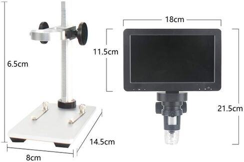 7" LCD Digital Microscope, 1200X Magnification, 12MP Camera, PC Compatible, 1080P Video, Metal Stand for Soldering & Observation in Saudi Arabia