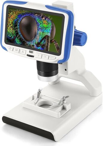 200X Digital Microscope with 5" IPS Screen, 8 LED Lights, Adjustable Magnification, for Science, Education, and Coin Collecting in Saudi Arabia
