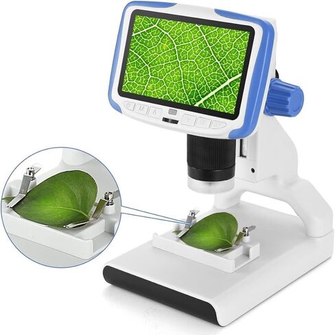 200X Digital Microscope with 5" IPS Screen, 8 LED Lights, Adjustable Magnification, for Science, Education, and Coin Collecting in Saudi Arabia