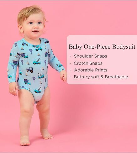 Baby Boy Girl Bodysuit Long Sleeve Bamboo-Derived Viscose One-Piece Romper in Saudi Arabia