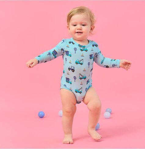 Baby Boy Girl Bodysuit Long Sleeve Bamboo-Derived Viscose One-Piece Romper in Saudi Arabia