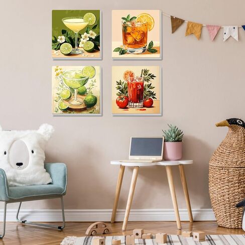 MISCER 4 Pack Flower Paint by Numbers for Adults Beginner, Book Paint by Number Kits for Kids, DIY Acrylic Oil Painting Suitable for Home Decoration (8x8inch) in Kuwait