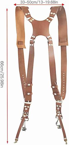 Camera Strap, Dual Leather Rivet Digital Camera Harness Double Shoulder Adjustable Strap Crossbody with Soft Shoulder Pad Quick Release Gear for Photographers in Saudi Arabia
