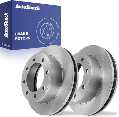 AutoShack Black Hat Drilled and Slotted Brake Rotors Front Brake Rotor Replacement Kit for 1999-2002 Ford F-550 Super Duty 1999-2004 F-350 Super Duty F-250 Super Duty 2000-2005 Excursion 4WD PR64080LR in Kuwait