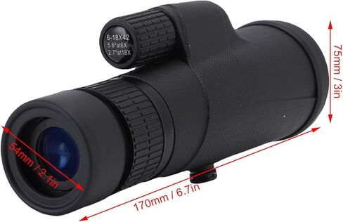 تلسكوب كينسو أحادي العين، صغير الحجم 6-18x42 مع مواد بصرية ممتازة لمشاهدة الطيور والأنشطة الخارجية in Kuwait