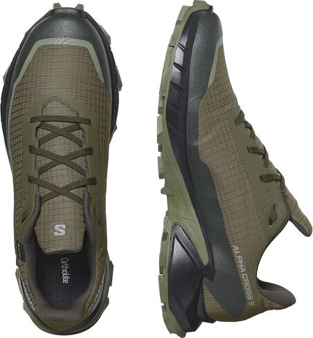 Salomon Men’s Alphacross 5 Gore-Tex, Waterproof Trail Running Shoes - Black/Black/Ebony - 8.5 in Saudi Arabia