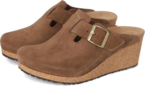 Birkenstock Women's Papillio Fanny Wedge Clog-Suede Sandal in Saudi Arabia