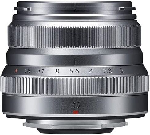 Fujifilm XF 35mm f/2 R WR Lens (Silver) Bundle with 43mm 3PC Filter Kit + Lens Cap + Cap Leash + More Accessories | Fuji XF35mmf2 Lens in Saudi Arabia