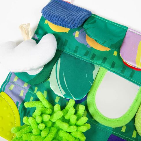 The Follies Sensory Garden Baby Stroller and Tummy Time Toy, Reversible Play Mat with 6 Sensory Zones - Crinkles, Mirror & Textures, Montessori-Inspired Infant Toy, Washable & Non-Toxic in Saudi Arabia