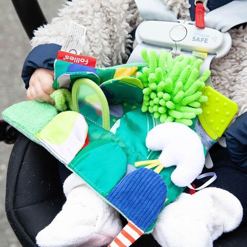 The Follies Sensory Garden Baby Stroller and Tummy Time Toy, Reversible Play Mat with 6 Sensory Zones - Crinkles, Mirror & Textures, Montessori-Inspired Infant Toy, Washable & Non-Toxic in Saudi Arabia