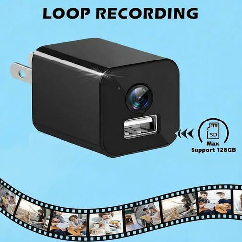 كاميرا مخفية صغيرة ذكية مزودة بشاحن USB، مع ميزة كشف الحركة، وكاميرا سرية صغيرة مثبتة على الحائط بسعة 32 جيجابايت، مثالية للاستخدام الداخلي/المكتب/سلامة الحيوانات الأليفة، بدون شبكة WiFi in Saudi Arabia