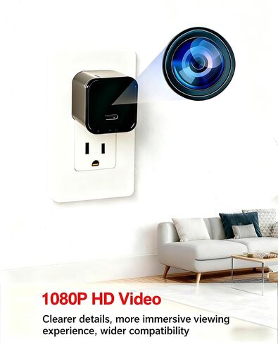 كاميرا مخفية صغيرة ذكية مزودة بشاحن USB، مع ميزة كشف الحركة، وكاميرا سرية صغيرة مثبتة على الحائط بسعة 32 جيجابايت، مثالية للاستخدام الداخلي/المكتب/سلامة الحيوانات الأليفة، بدون شبكة WiFi in Saudi Arabia