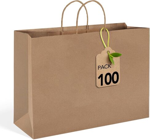 MESHA Brown Paper Bags 5.25x3.75x8 Inch 20 Pack,Kraft Gifts Shopping Bags with Handles,Small Craft Size for Merchandise Grocery Retail Birthday Kids Party Favors Wedding Graduation(Made in USA) in Saudi Arabia