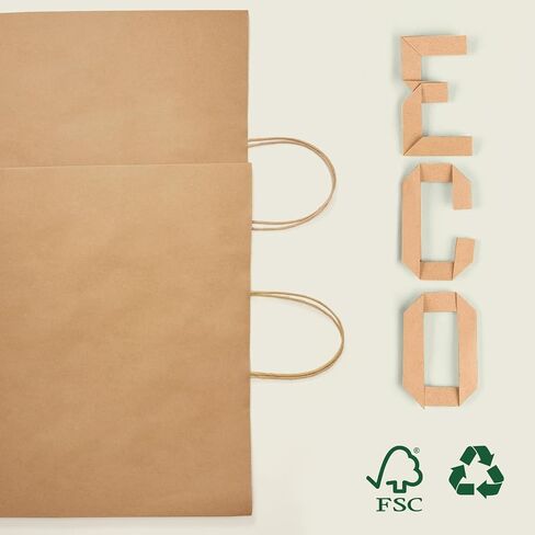 MESHA Brown Paper Bags 5.25x3.75x8 Inch 20 Pack,Kraft Gifts Shopping Bags with Handles,Small Craft Size for Merchandise Grocery Retail Birthday Kids Party Favors Wedding Graduation(Made in USA) in Saudi Arabia