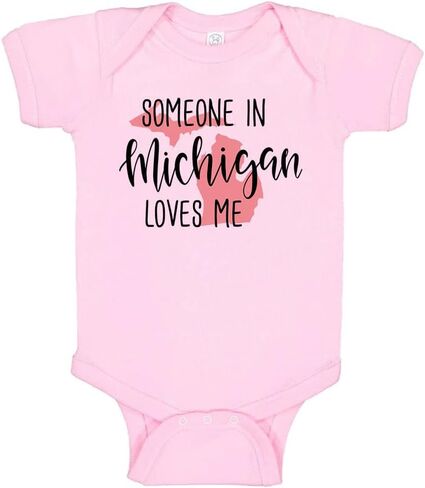 Someone in Michigan Loves Me Baby Infant Bodysuit in Saudi Arabia