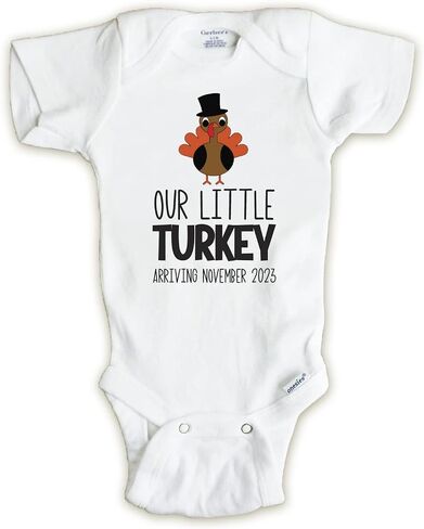 Little Turkey Pregnancy Announcement Onesie Thanksgiving Fall Baby Reveal in Saudi Arabia