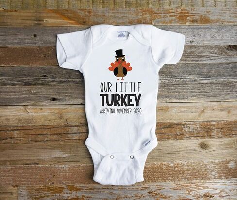 Little Turkey Pregnancy Announcement Onesie Thanksgiving Fall Baby Reveal in Saudi Arabia