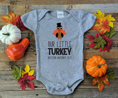Little Turkey Pregnancy Announcement Onesie Thanksgiving Fall Baby Reveal in Saudi Arabia