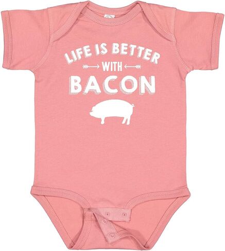 inktastic Life's Better with Bacon Baby Bodysuit in Saudi Arabia