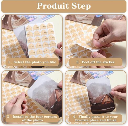 Classicseali 600PCS Scrapbook Picture Corners,Self-Adhesive Photo Corner Stickers, Picture Corners for Scrapbooking, for Photos Albums, DIY Scrapbook Stickers, Memory Books, Diaries, Khaki in Saudi Arabia