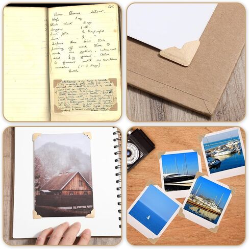 Classicseali 600PCS Scrapbook Picture Corners,Self-Adhesive Photo Corner Stickers, Picture Corners for Scrapbooking, for Photos Albums, DIY Scrapbook Stickers, Memory Books, Diaries, Khaki in Saudi Arabia