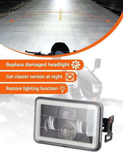 4x6 LED Headlight Kit for Suzuki DR-650 | for Suzuki DRZ400 with Mounting Bracket Hardware Headlight High Brightness High Intensity LED Chips High Beam Low beam Daytime Running Light (Light + Bracket) in Saudi Arabia