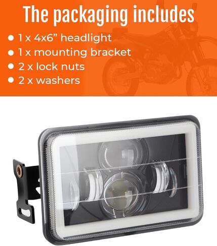 4x6 LED Headlight Kit for Suzuki DR-650 | for Suzuki DRZ400 with Mounting Bracket Hardware Headlight High Brightness High Intensity LED Chips High Beam Low beam Daytime Running Light (Light + Bracket) in Saudi Arabia