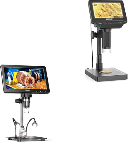 TOMLOV DM4W Coin Microscope with Scale: 4.3" LCD Digital Microscope with Screen+TOMLOV DM9 Max Digital Microscope in Saudi Arabia